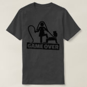 ゲームオーバーStagパーティーおもしろい新郎新婦プレミアム Tシャツ (デザイン正面)