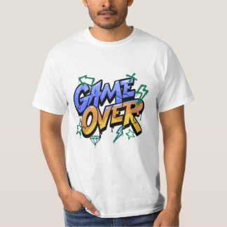 ゲームオーバーTシャツ - レトロゲーマー ビデオゲーム グラフィック Tシャツ