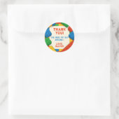 ゲームカラフル建物ブロックサンキューラベル ラウンドシール (バッグ)