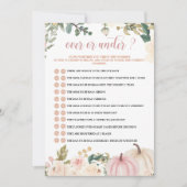 ゲームカードの上または下で秋の赤ちゃんシャワー 招待状 (正面)