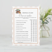 ゲームカードの上または下にブライダルシャワーする 案内状 (スタンド正面)