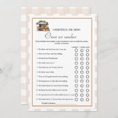 ゲームカードの上または下にブライダルシャワーする 案内状 (正面/裏面)