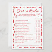 ゲームカードの上または下のブライダルシャワーのアモーア 招待状 (正面)