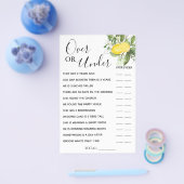 ゲームカードの上または下のブライダルシャワー チラシ (シングル)