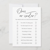 ゲームカードの上または下のミニマルブライダルシャワー 招待状 (正面)