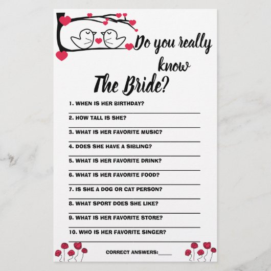 ゲームカード本当に花嫁を知っているか チラシ (正面)