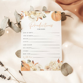 ゲームカード用の小さなカボチャのベビー予測 招待状