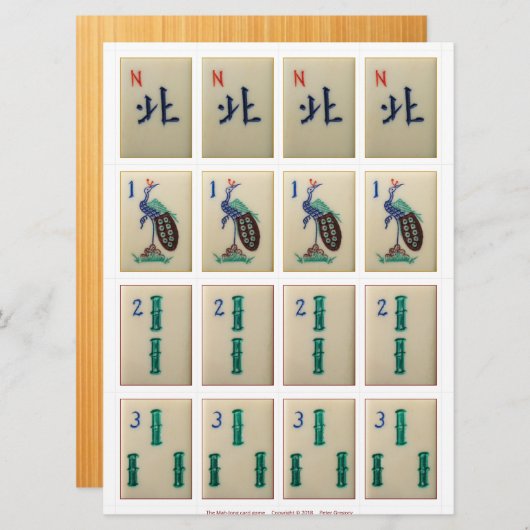 ゲームカード（3）- 北風、竹1〜3 招待状 (正面/裏面)