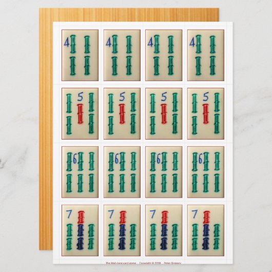 ゲームカード(4)- 竹の4から7 招待状 (正面/裏面)