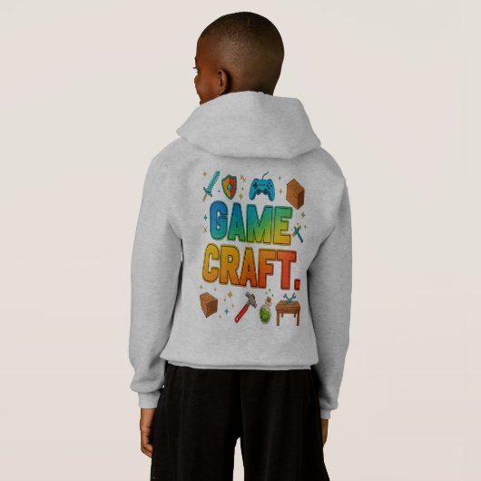 ゲームクラフトレトロゲーマーフード付きスウェットシャツ (裏面フル)