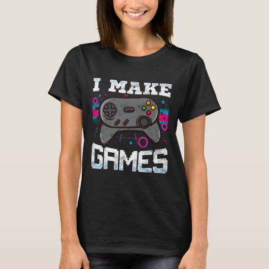 ゲームクリエイターへのプレゼント ゲームを作ろう Tシャツ (正面)