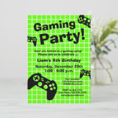 ゲームクール誕生日パーティーの招待テンプレート 招待状 (スタンド正面)