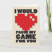 ゲームゲーマーのオタクのバレンタインカードを一時停止 シーズンカード (正面)