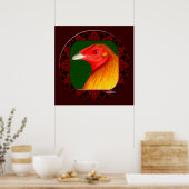 ゲームコック額縁 ポスター (キッチン)