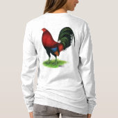 ゲームコック: ダークレッド Tシャツ (裏面)