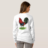ゲームコック: ダークレッド Tシャツ (裏面フル)