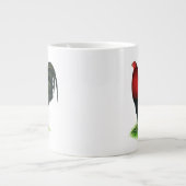 ゲームコック：濃い赤 ジャンボコーヒーマグカップ (正面)