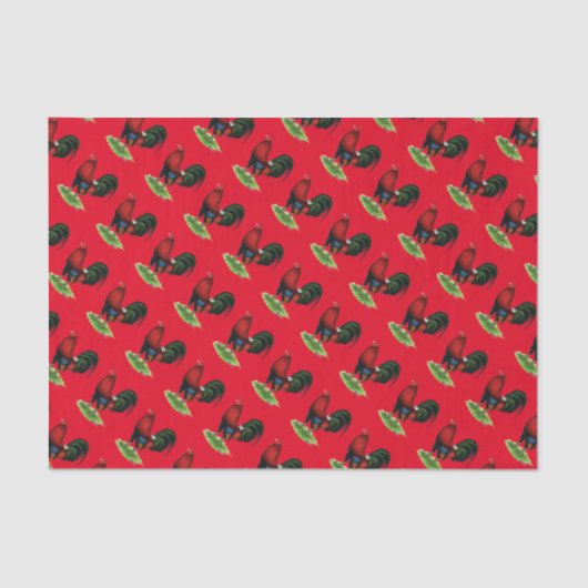 ゲームコック：濃い赤 薄葉紙 (正面)