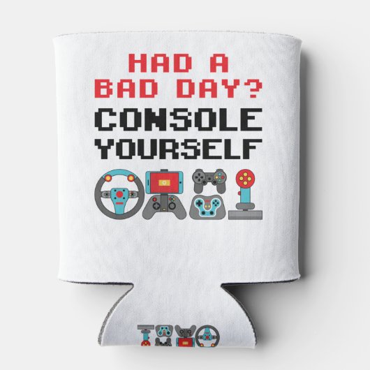 ゲームコンソールおもしろいプンゲーマービデオゲームプレーヤー 缶クーラー (裏面)