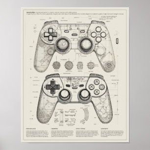 ゲームコントローラの設計図 ポスター