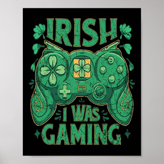 ゲームコントローラアイリッシュゲーマーボーイズSt patricks day ポスター (正面)