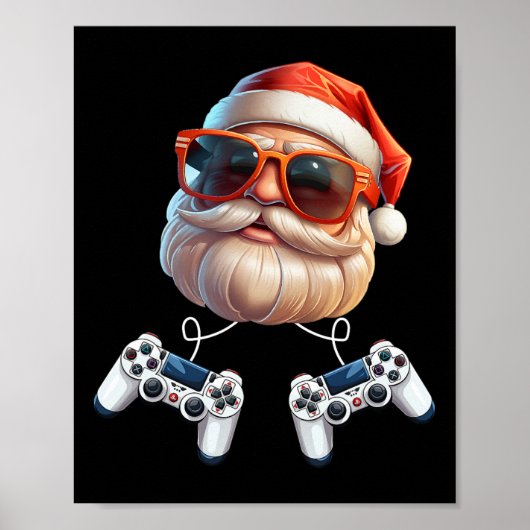 ゲームコントローラクリスマスゲーマーゲーム愛好家 ポスター (正面)