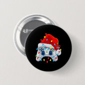 ゲームコントローラクリスマスサンタハットゲーマーボーイズ1 缶バッジ (正面&裏面)