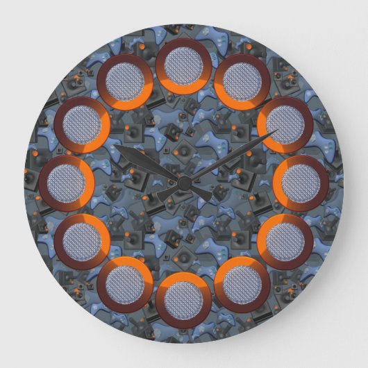 ゲームコントローラゲーマー壁時計 ラージ壁時計 (正面)