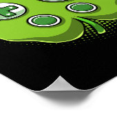 ゲームコントローラシャムロックSt patricks dayゲーマーボーイ ポスター (角)
