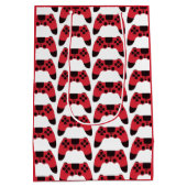 ゲームコントローラビデオゲームおたくゲーマー ミディアムペーパーバッグ (裏面)