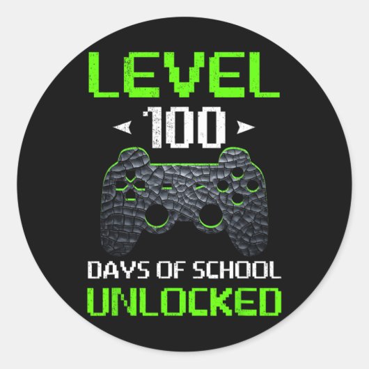 ゲームコントローラレベル100の学校の日のロック解除 ラウンドシール (正面)