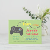 ゲームコントローラーのビデオゲームナイトパーティー 招待状 (スタンド正面)