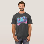 ゲームコントローラーの女の子 Tシャツ (正面フル)