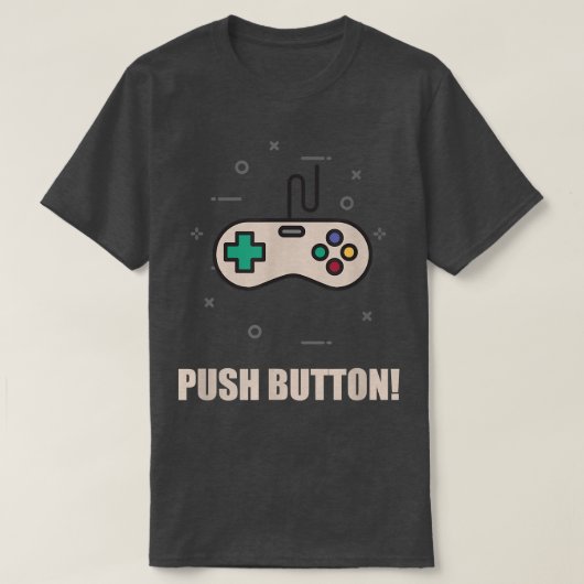 ゲームコントローラーの押しボタン Tシャツ (デザイン正面)