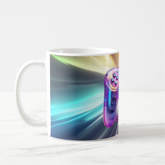 ゲームコントローラー現実的なピンクゲーマーの女の子の名前 コーヒーマグカップ (左)
