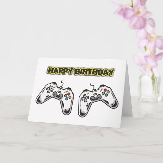 ゲームコントローラー誕生日カード カード (蘭)