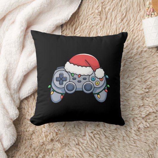 ゲームコントローラー クリスマス サンタ帽子 ゲーマー クッション (ブランケット)