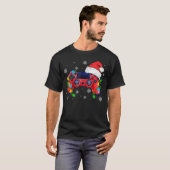 ゲームコントローラー クリスマス サンタ帽子 ゲーマー ボー Tシャツ (正面フル)