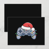 ゲームコントローラー クリスマス サンタ帽子 ゲーマー ポストカード (正面/裏面)
