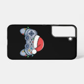 ゲームコントローラー クリスマス サンタ帽子 ゲーマー SAMSUNG GALAXYケース (裏面横)