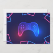 ゲームコントローラー テーンビデオゲームプレーヤー 誕生日 招待状 (裏面)