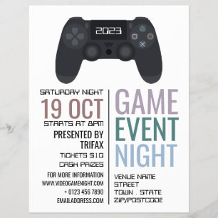 ゲームコントローラー、ビデオゲームイベントの宣伝 チラシ