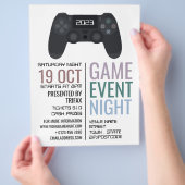 ゲームコントローラー、ビデオゲームイベントの宣伝 チラシ (手)