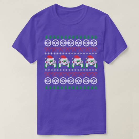 ゲームコントローラーSanta Hat Video Gaming醜いキリスト Tシャツ (デザイン正面)