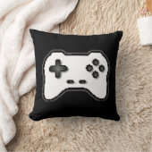ゲームコントローラ白黒8ビットビデオゲームスタイル クッション (ブランケット)