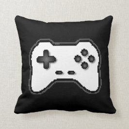 ゲームコントローラ白黒8ビットビデオゲームスタイル クッション