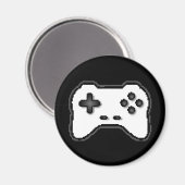 ゲームコントローラ白黒8ビットビデオゲームスタイル マグネット (正面/裏面)