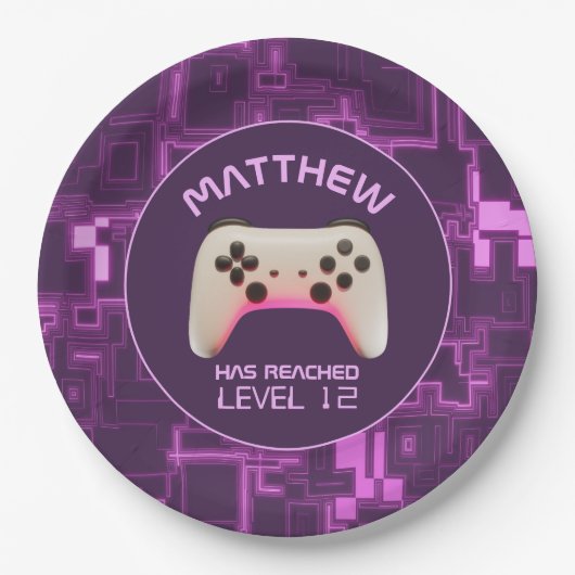 ゲームコントローラ10代のボーイズゲーマーバースデーパーティー ペーパープレート (正面)