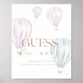 ゲームサインを明らかにするベビー性別の数を推測する ポスター (正面)