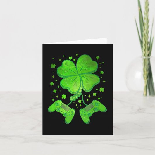 ゲームシャムロックSt patricks dayゲーマーボーイズメンズ カード (正面)